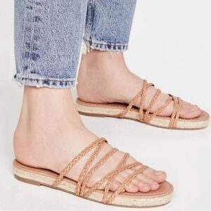EUC Madewell The Kathryn Espadrille Slide Sandals in Tan Size 9